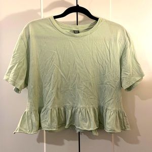 Wild Fable mint green crop top with ruffle